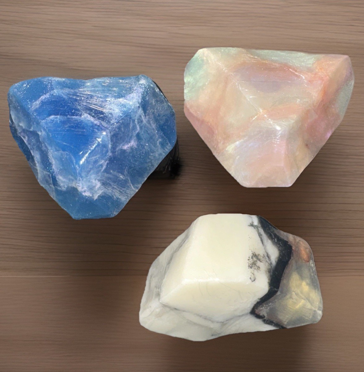 Soap Rockettes Set of 3 NEW Sealed 4oz Ea Rock Soap Rocklets TS Pink Gemstones