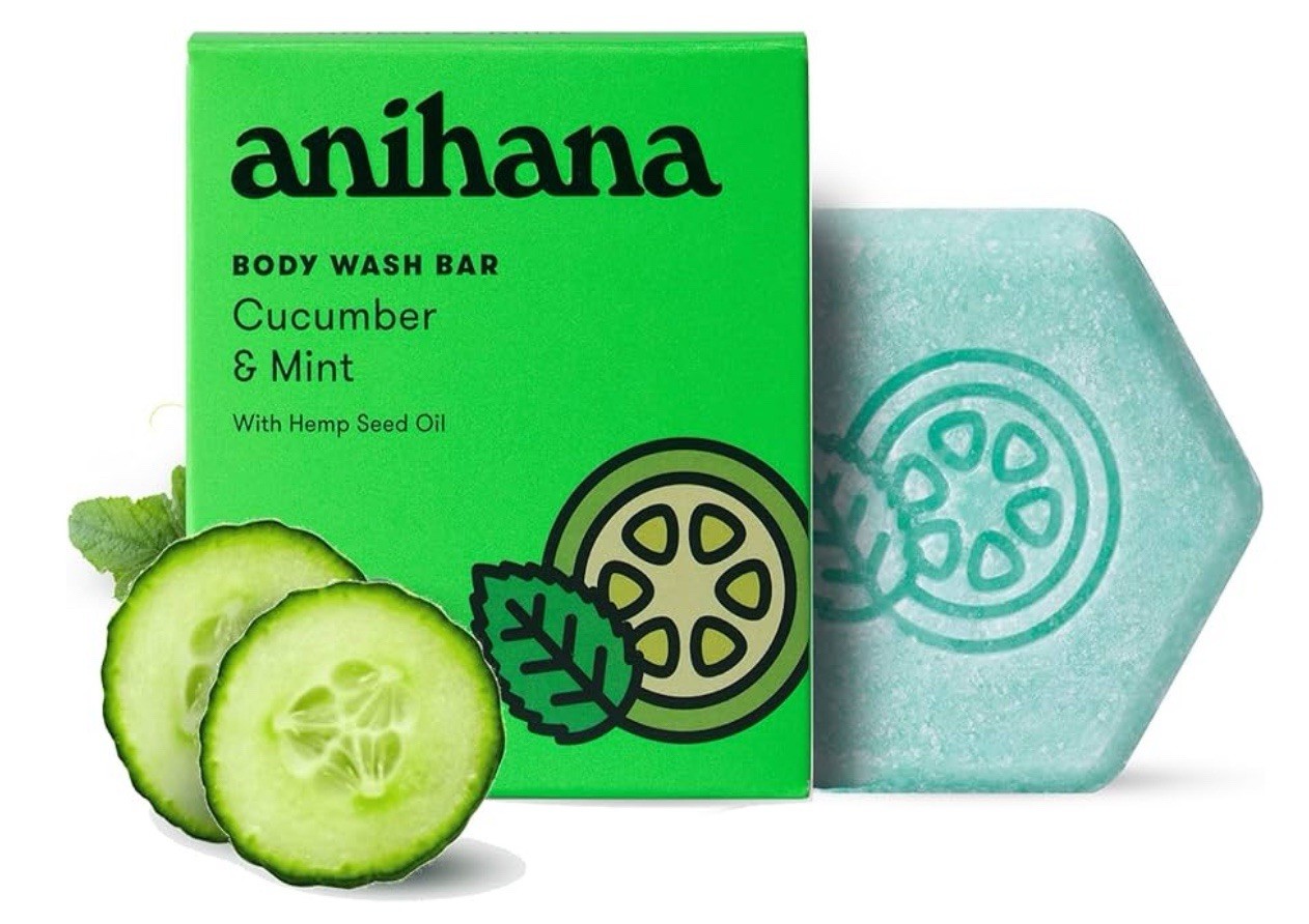 Lot Of 3 ANIHANA Body Wash Bars “Cucumber & Mint” W/Hemp Seed Oil 2.8 oz Ea New!