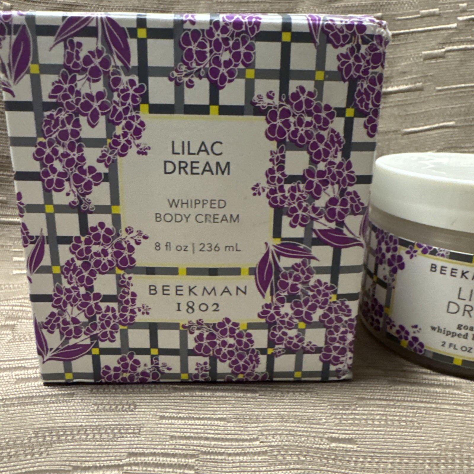 LOT/SET 2 Beekman 1802 Goat Milk LILAC DREAM Whipped Body Cream 8 oz & 2 oz #9