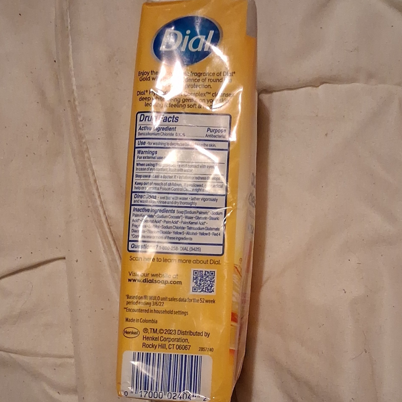 Dial Advanced Clean Antibacterial Deodorant Bar Soap, Gold Scent, 8 Bars 32 oz