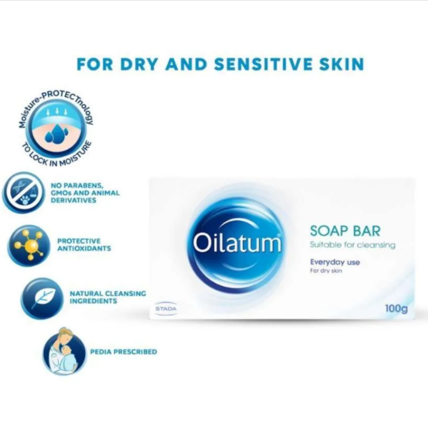 OILATUM Bar SOAP For Dry Skin 100g Gently Cleanses Moisturizes ( 20 Boxes )