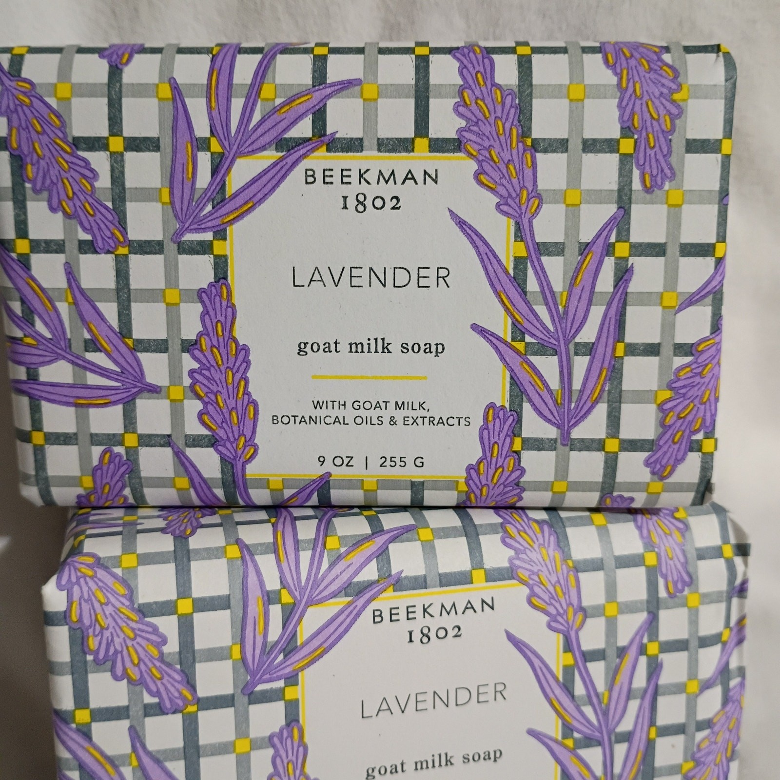 SET OF TWO- Beekman 1802 Lavender 9oz Goat Milk Soap NEW Made in the USA