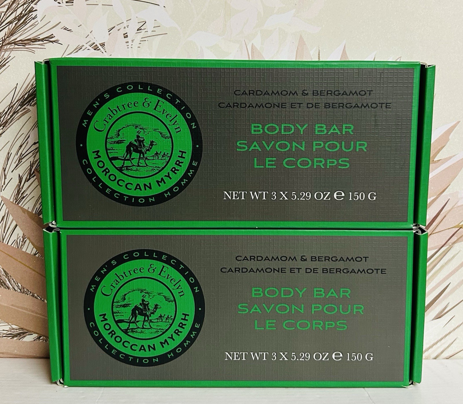 2-Pack Crabtree & Evelyn ~ Cardamom & Bergamot Bar Soap 6 Bars 5.29 oz Each