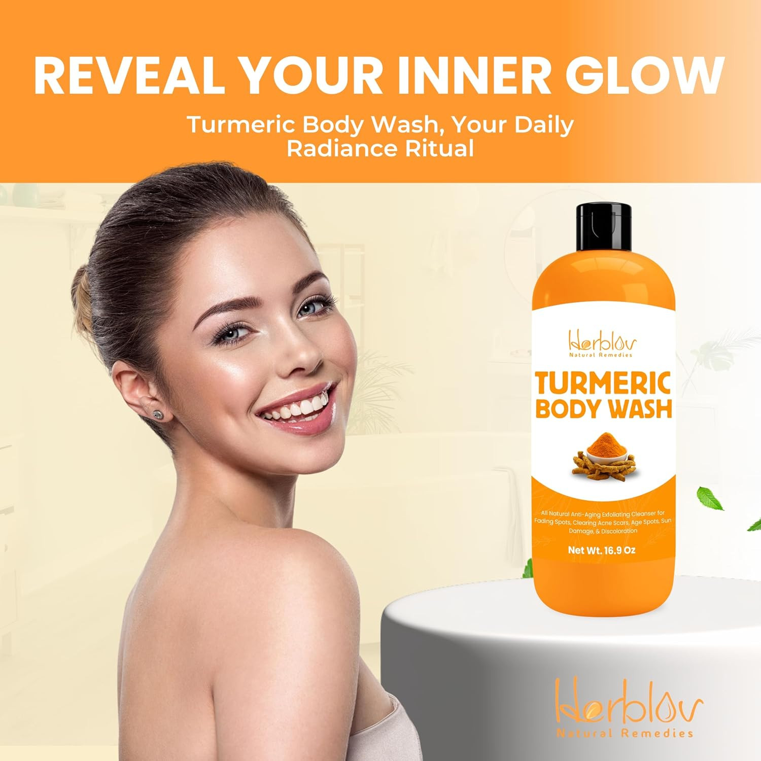 Turmeric Body Wash – Brightening & Exfoliating Soap for Even Skin Tone