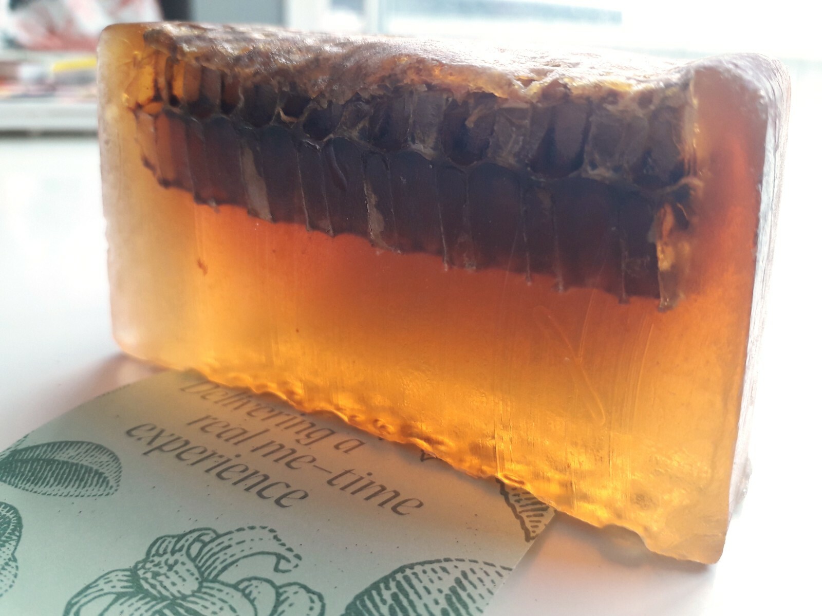100 gr Handmade Honey Milk Soap Bar with Natural Hexagonal Honeycomb Cells