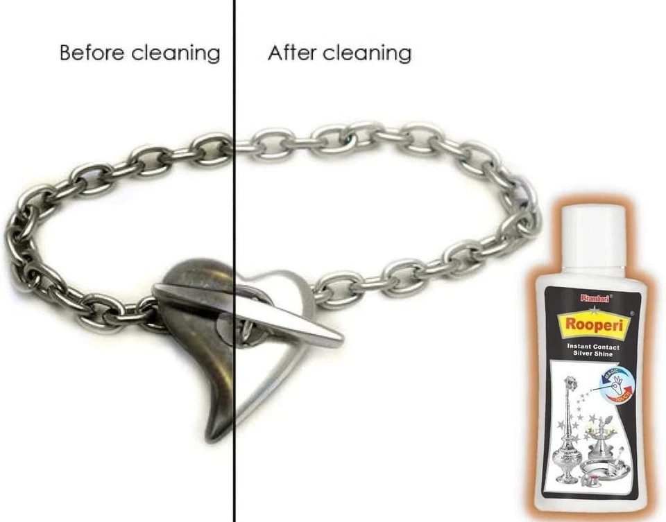 2 x Pitambari Rooperi Instant Cleaner 50ml for Silver Metal Free ship