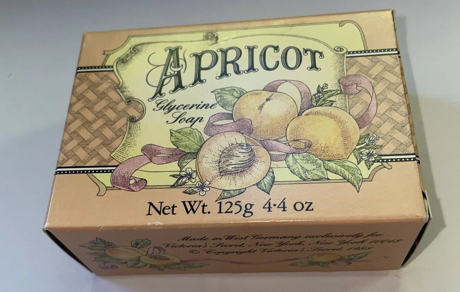 Victoria’s Secret Apricot Fragrance Glycerine Bar Soap NIB 4.4 Oz West Germany