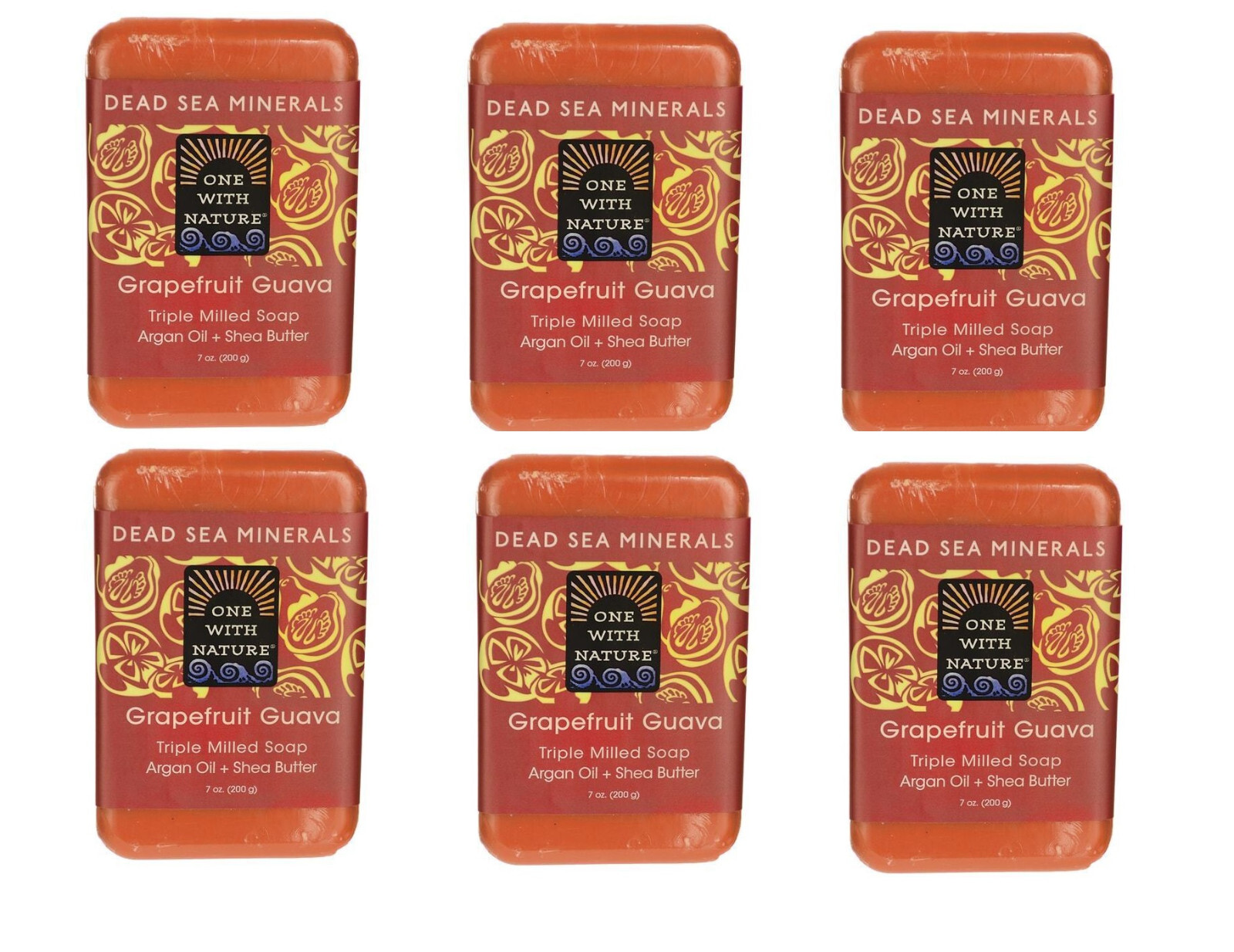 One With Nature Dead Sea Mineral Soap – Grapefruit Guava 7 oz *****6 BARS*****