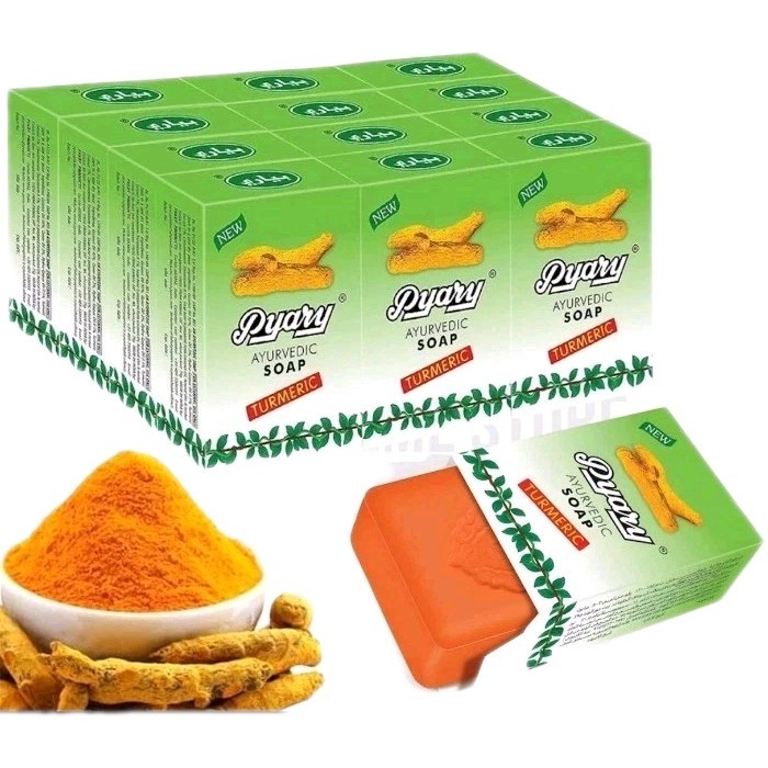 12X Pyary Turmeric Soap Original 100% 75g – صابون الكركم India 🥇