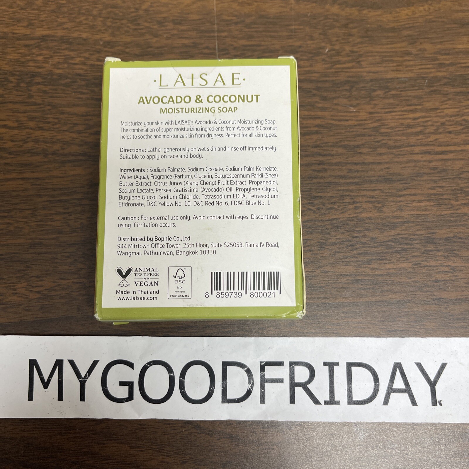 LAISAE AVOCADO & COCONUT MOISTURIZING SOAP 2 BARS 3.52 OZ EACH