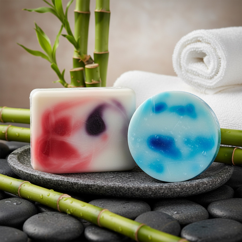 2pk Artisanal Circle Shaped Soaps – Shea Butter – Rosehip – YlangYlang