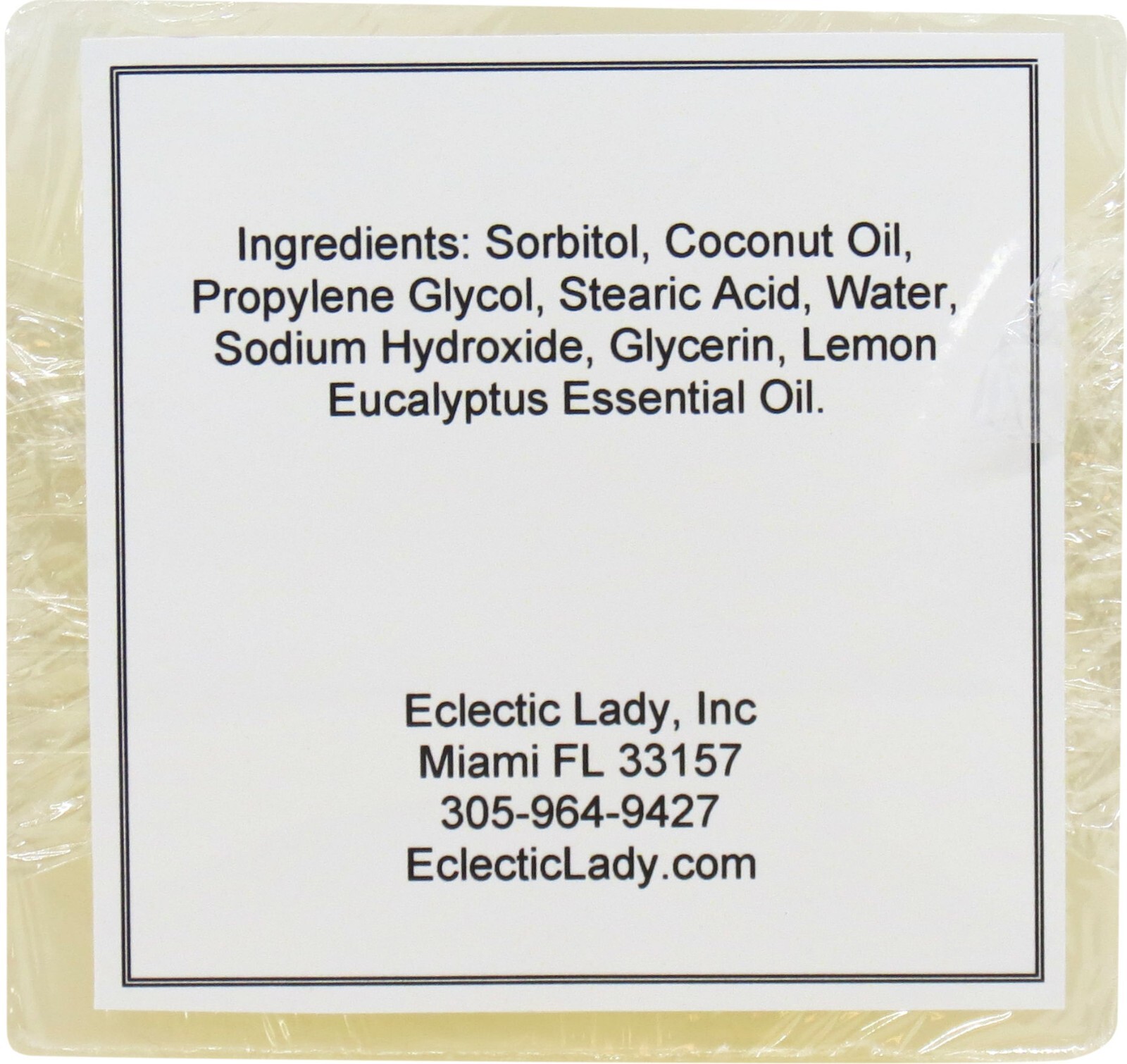 Lemon Eucalyptus Glycerin Soap by Eclectic Lady, 4 oz Bar