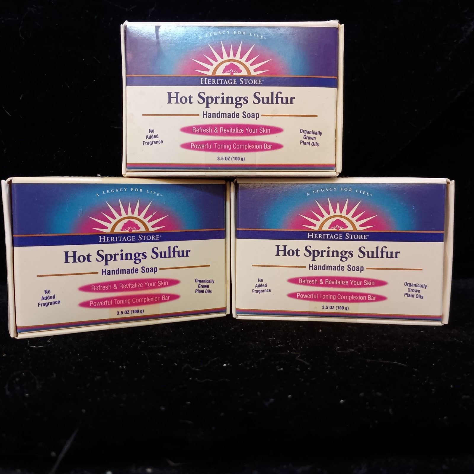 Heritage Store Cayce’s Hot Springs Sulfur Soap 3.5oz Bar New Unopened Set of 3