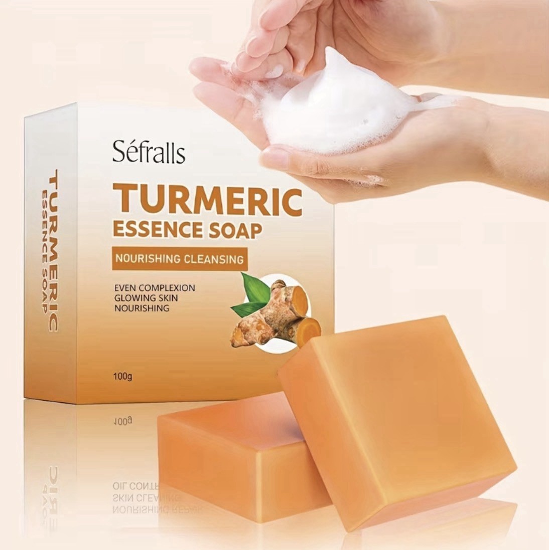 Sefralls Turmeric Essence Bar Soap Nourishing Oil Control 100g/3.5 oz