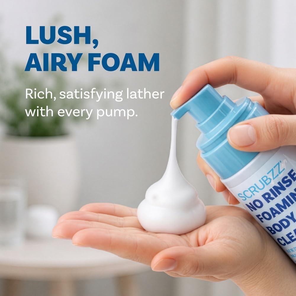 No Rinse Body Wash for Elderly, Gentle 8.5 fl oz Rinse Cleansing Foam for