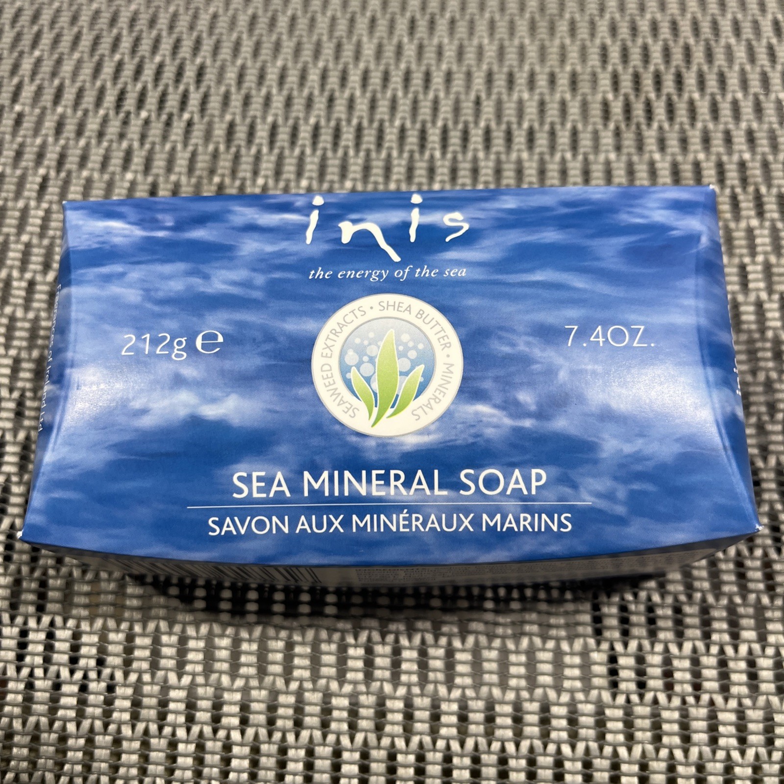 Inis Large Sea Mineral Bar Soap 7.4 oz./212g. Shea Butter Seaweed Extracts New
