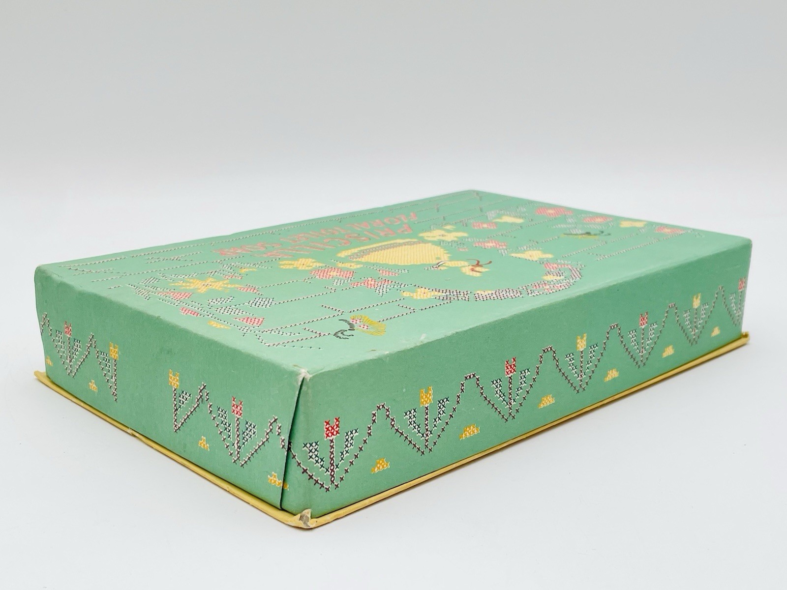 VTG Priscilla Floral Toilet Guest Bar Soap Cross Stich Southern Belle Box Set