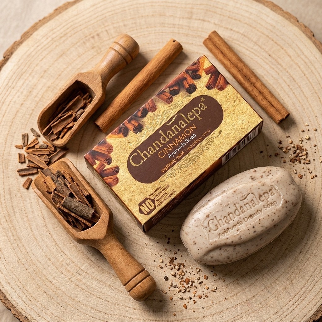 Chandanalepa Cinnamon Ayurveda Herbal Soap 100g Organic Body Skin Brightening