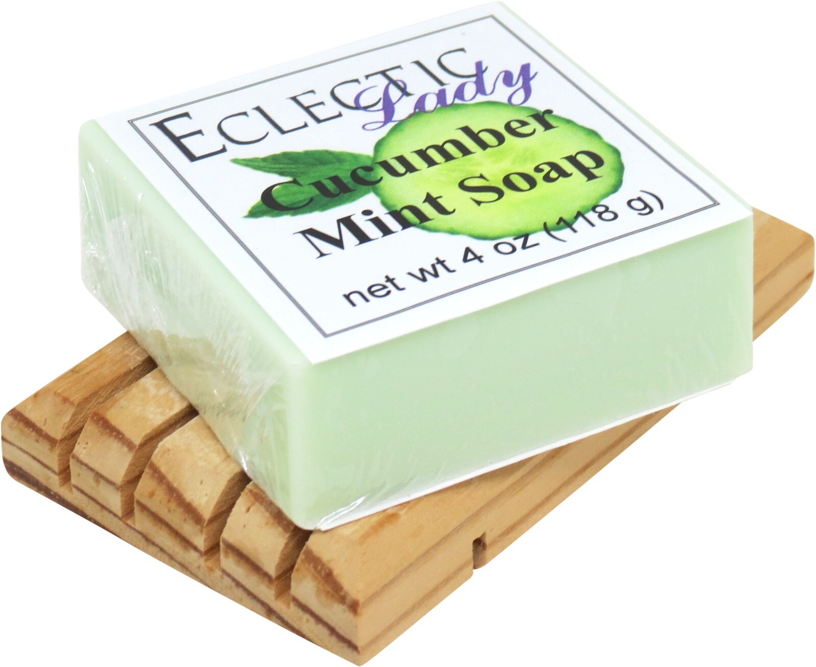 Cucumber Mint Glycerin Soap by Eclectic Lady, 4 oz Bar