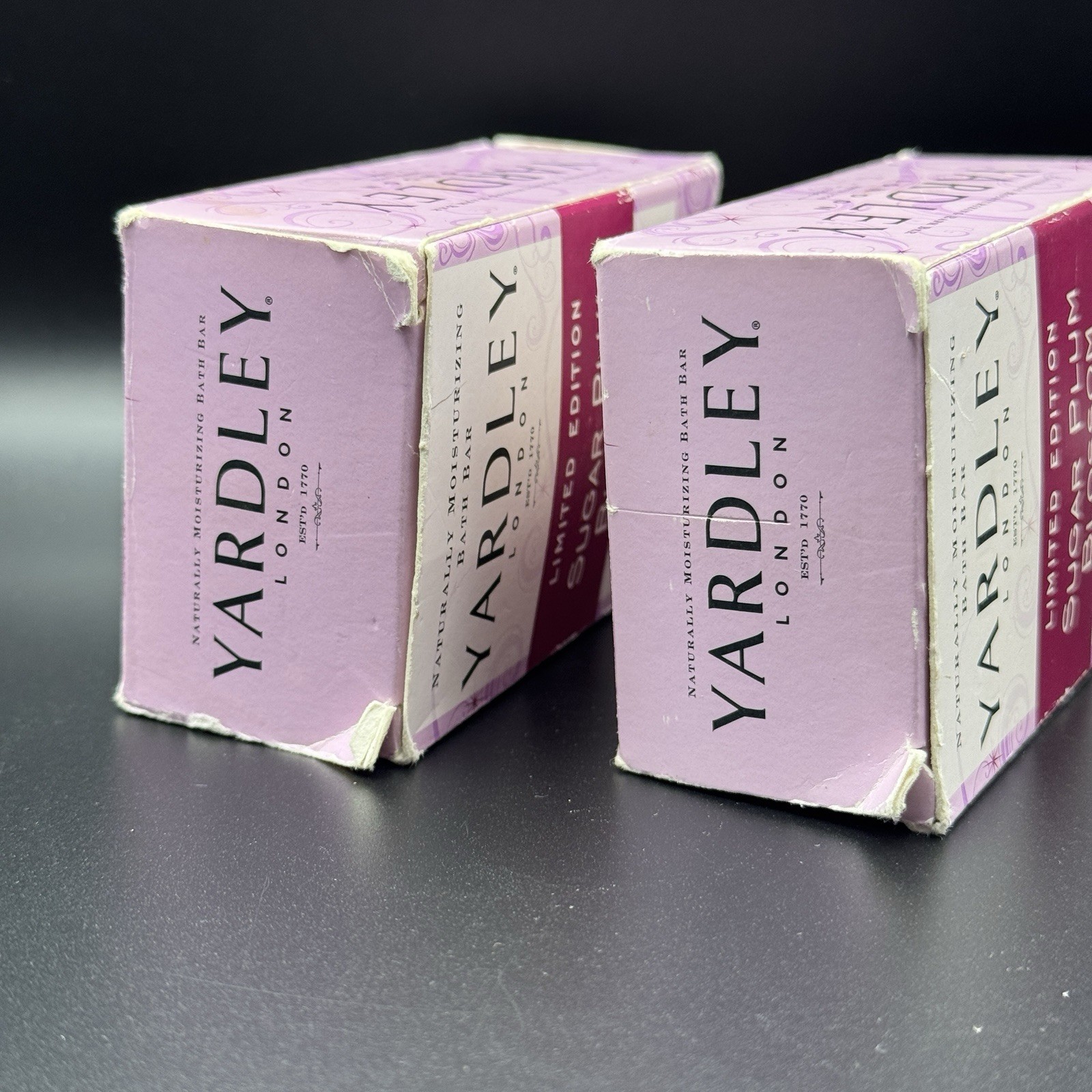 Yardley London Moisturizing Bath Bar Soap Limited LE Sugar Plum Blossom SET OF 2