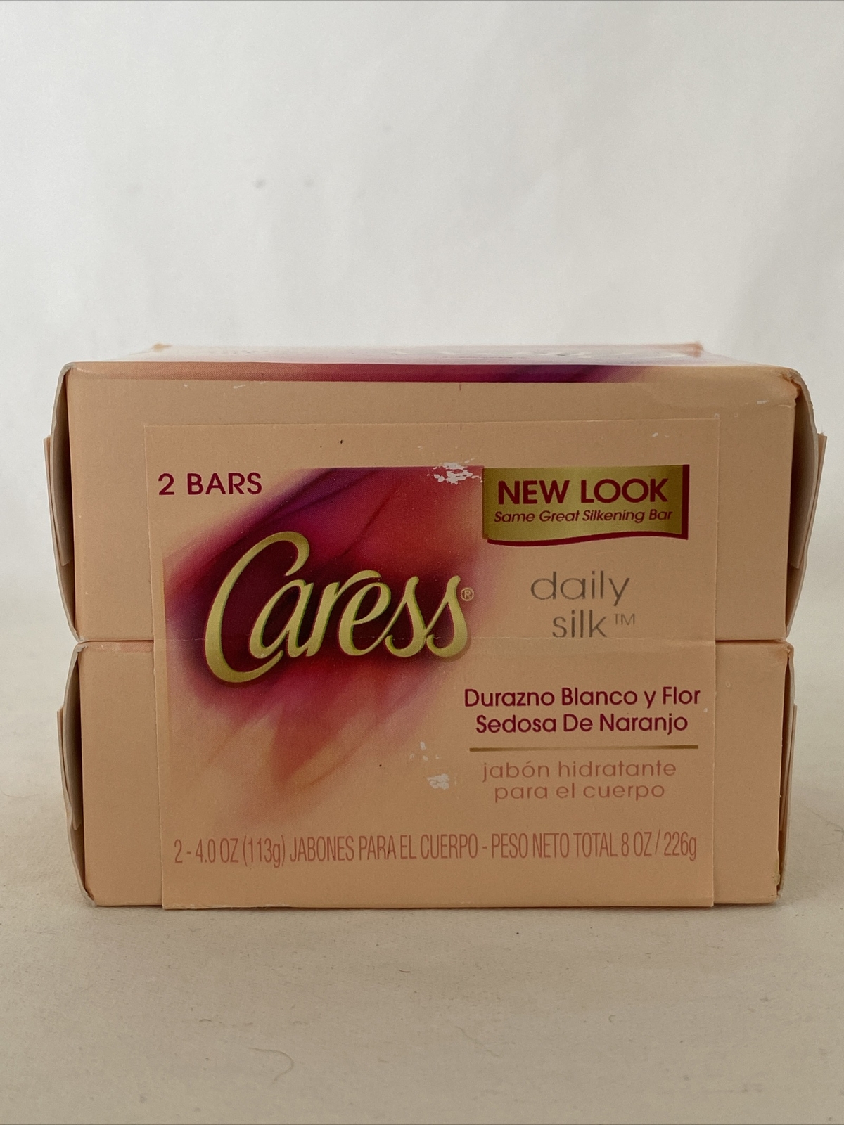 Unilever CARESS WHITE PEACH & SILKY ORANGE BLOSSOM SOAP 4 oz ea 2-Pack NEW!