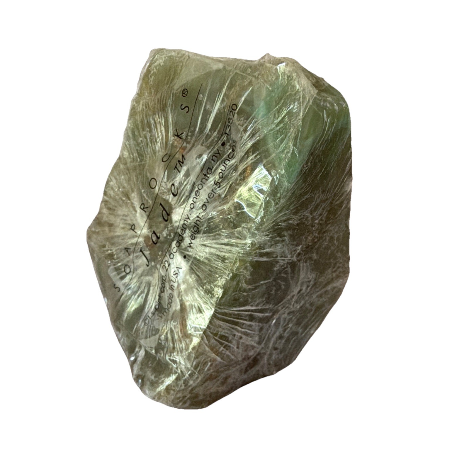 SoapRocks Jade Body Soap Bar Green Rock Shape Stone Pattern Over 5 oz