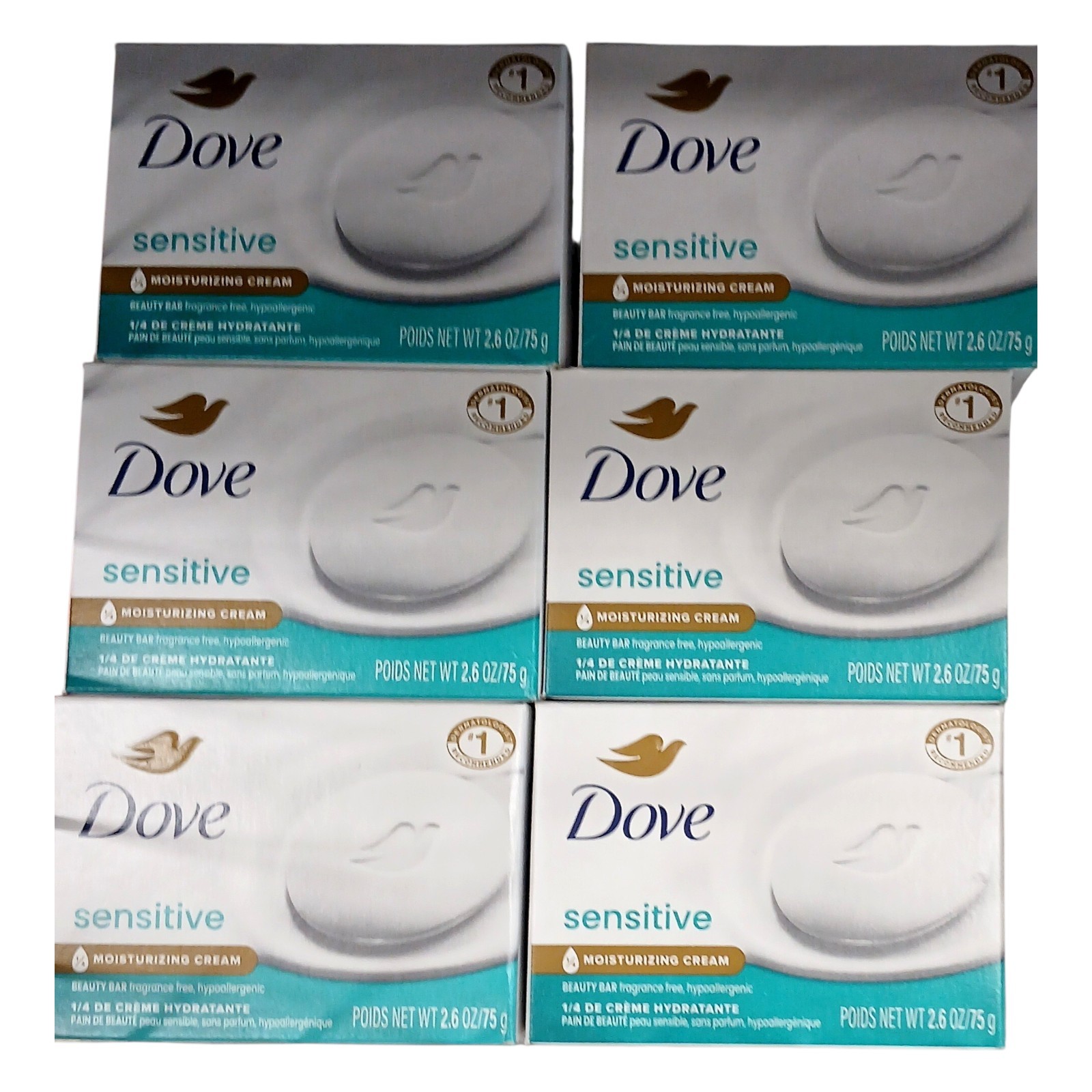 Dove Beauty Bar Soap Sensitive 6 Bars 3.75 oz