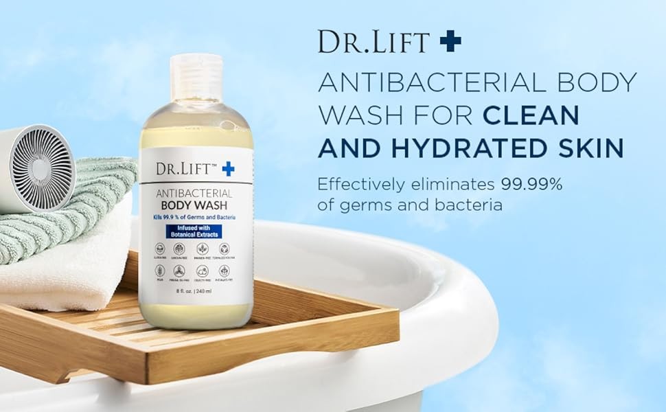 Antibacterial Body Wash, Refreshing Scent, Hydrating Shower or Bath Cleanser