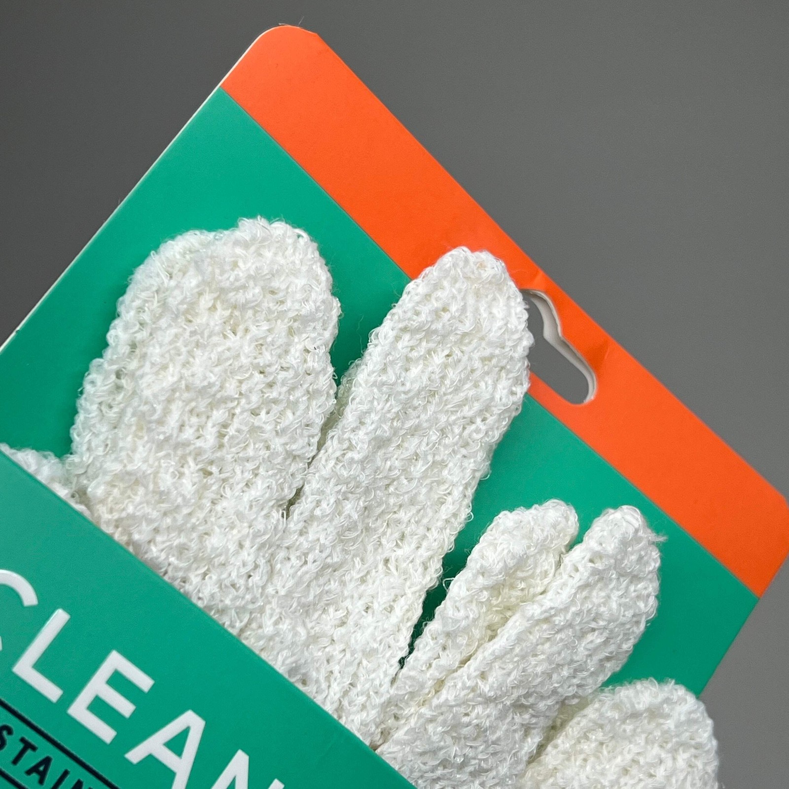 CLEANLOGIC (2 PACK) Certified Organic Cotton Exfoliating Body Gloves White 12001