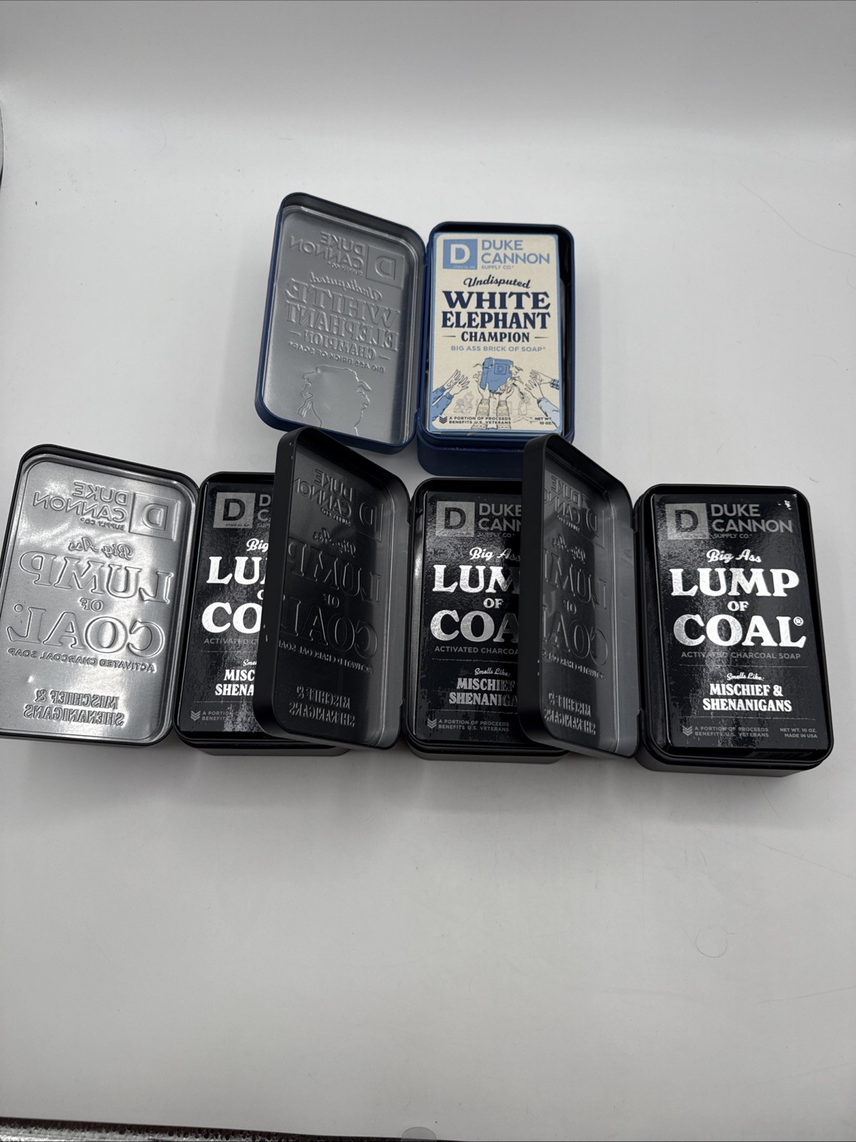 Duke Cannon Big Ass Lump Of Coal Charcoal Soap 10oz Lot Of 3 & 1 White Elephant