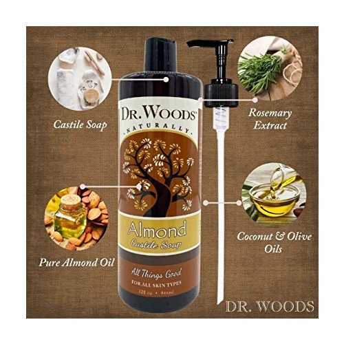 Dr. Woods Naturally 100% Pure Original Almond Castile Liquid Soap 946mL 32 fl oz