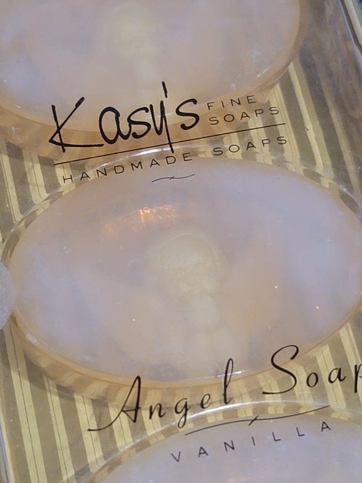 Kasy’s Fine Soaps Handmade Soap Angel Vanilla Lot of 3 new in box