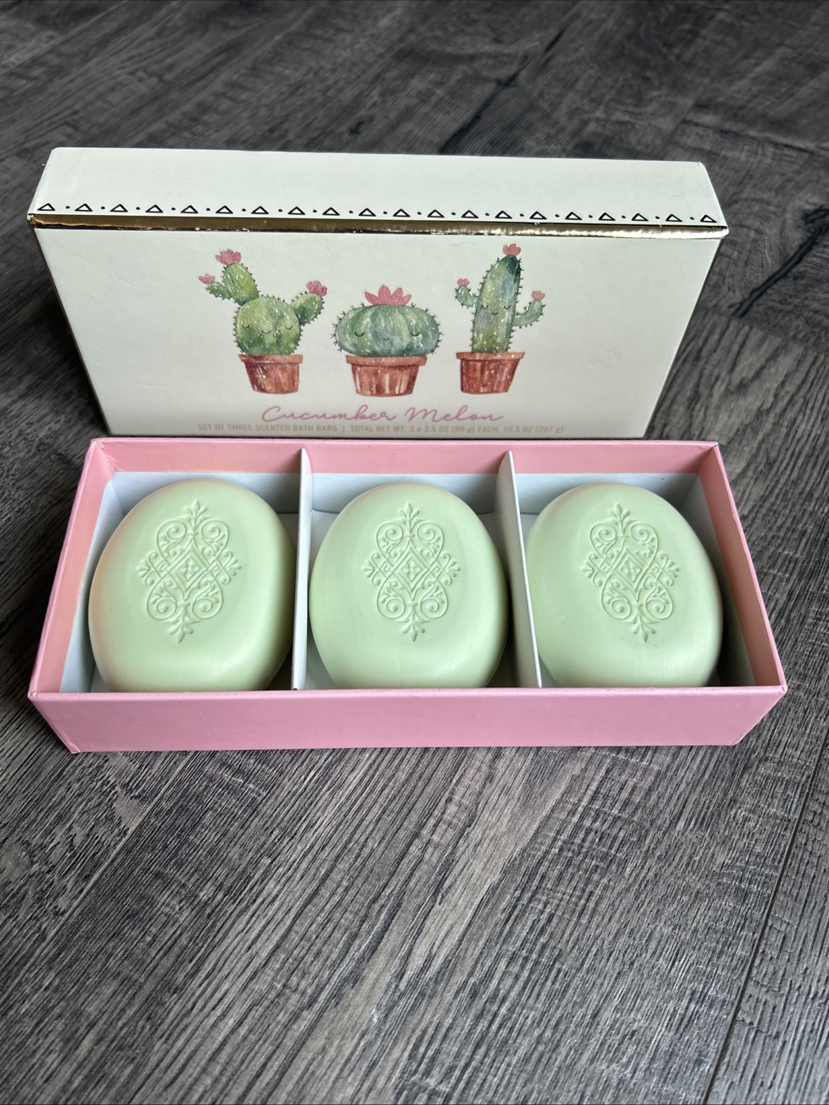 Bath & Body Works Cucumber Melon Set Of Three Scented Bath Bars Gift Set