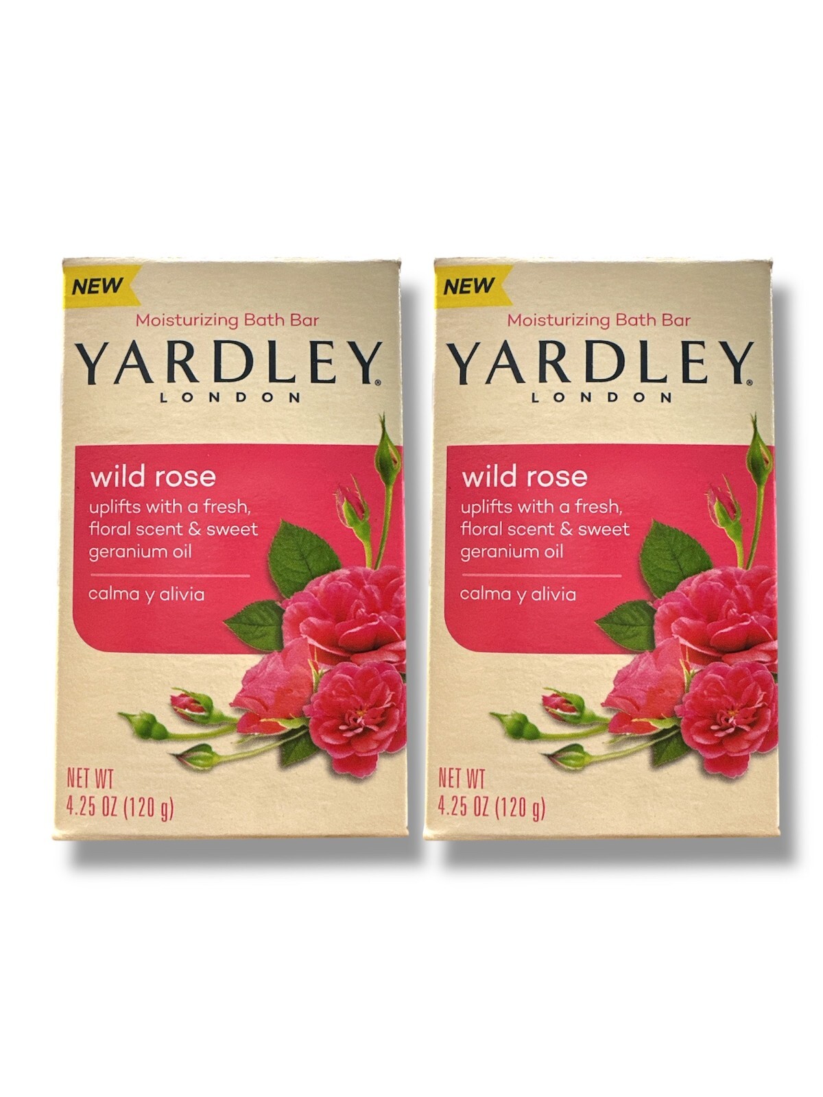 2X Yardley Wild Rose Bar Soap Yardley London Bars 4.25 oz LOT OF 2