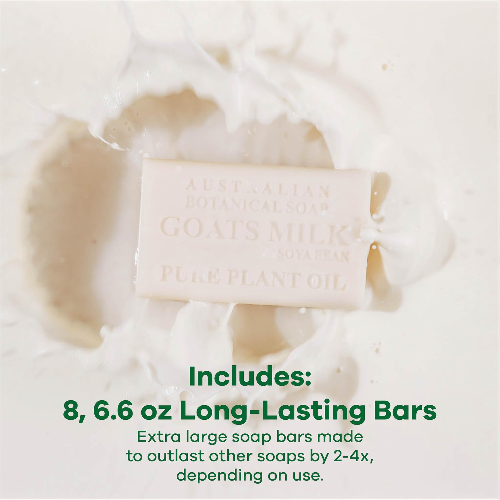 Australian Botanical Soap Goats Milk Bars, 6.6 oz Each, Pack of 8, Triple Mil…