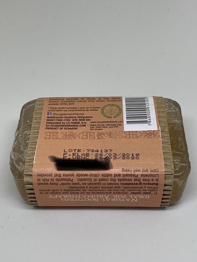 Palo Santo Glycerin Soap 100 gr,Ship From Miami
