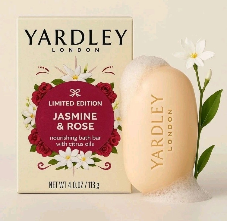 🌺3 Yardley® London JASMINE & ROSE Soap LIMITED EDITION 4.0 oz w/Citrus Oils🌺
