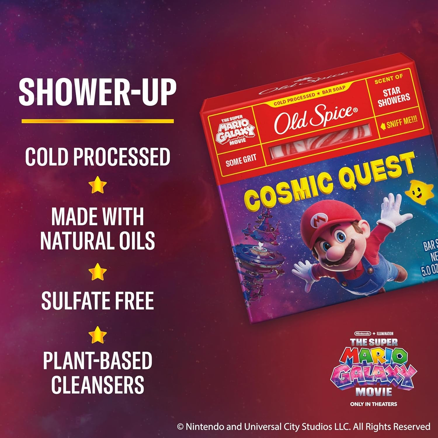 Old Spice Bar Soap for Men, x The Super Mario Galaxy Movie, Cold Pressed with Gr