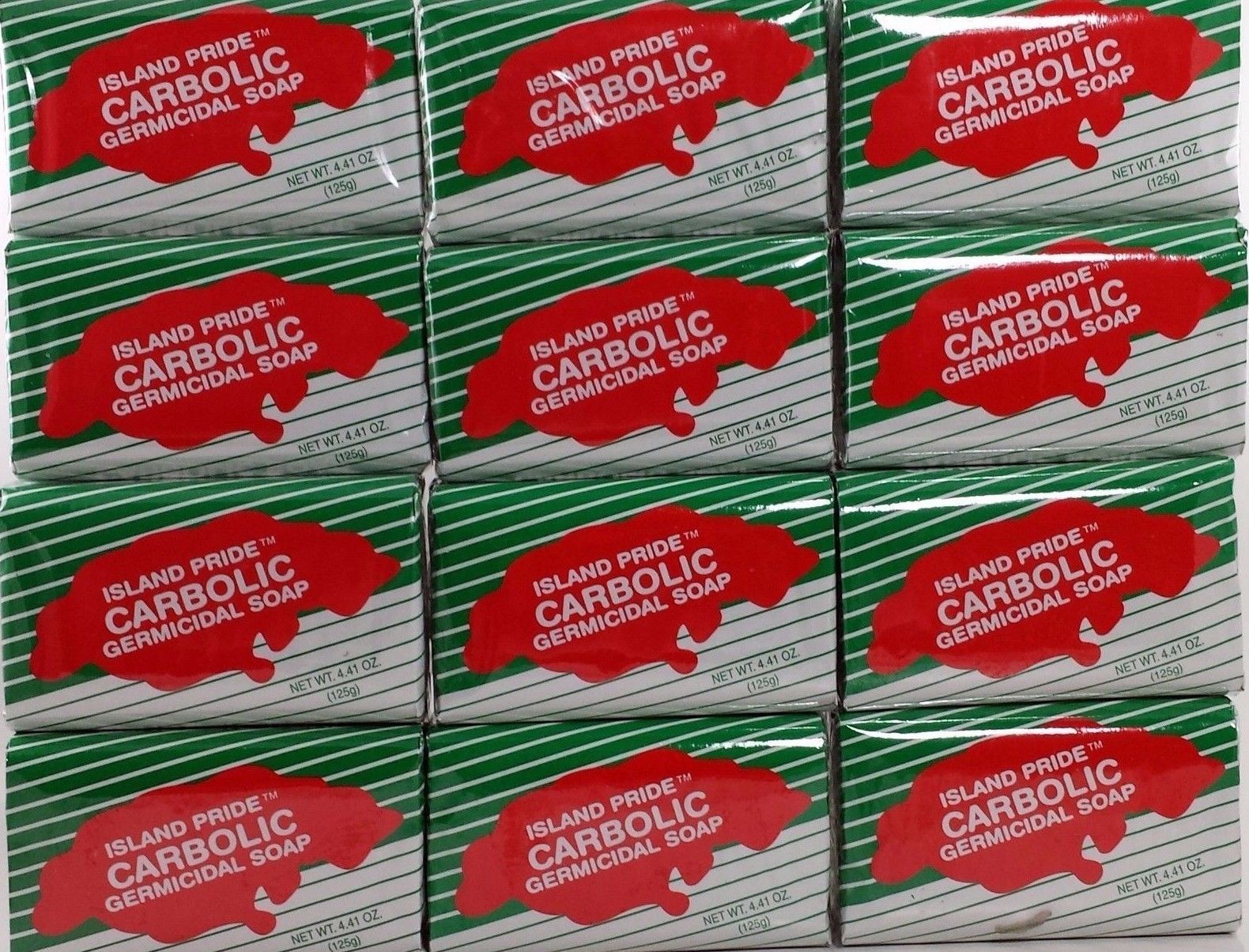 CARBOLIC SOAP 12Pcs /JABON CARBOLICO ISLAND PRIDE 12 Pcs 4.41 OZ