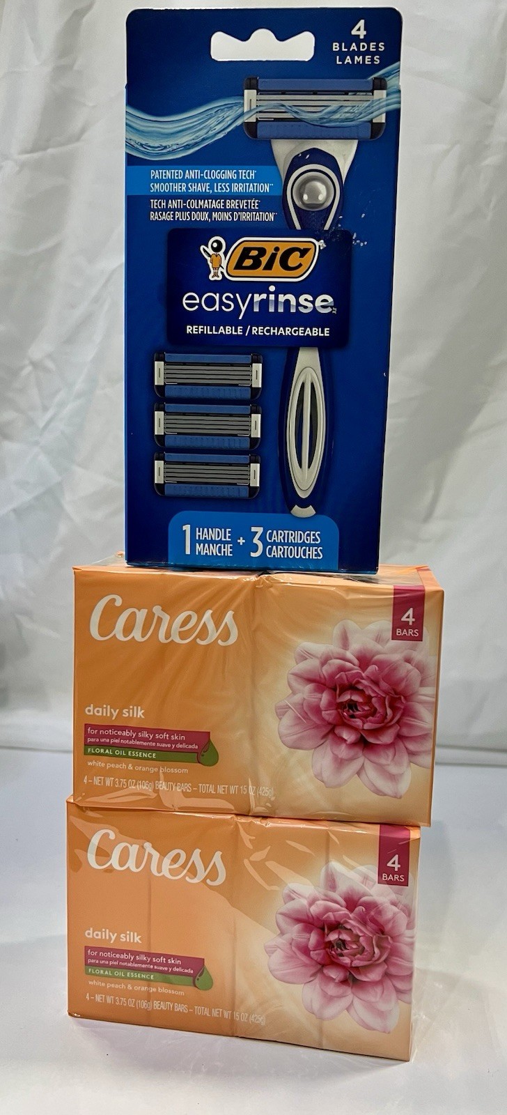 2x 4-Pack Caress Beauty Bars – White Peach & Orange Blossom Daily Silk – NEW
