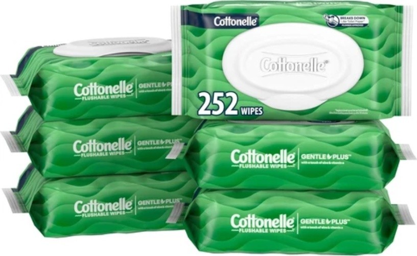 Cottonelle GentlePlus Flushable Wet Wipes with Aloe & Vitamin E, 8 Flip-Top Pack