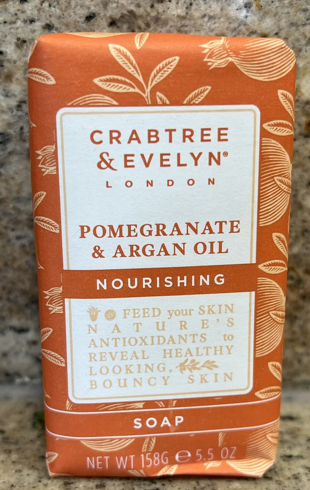 Crabtree and Evelyn Pomegranate & Argan Oil Bar Soap 5.6 oz. 158g