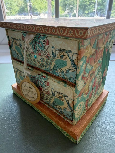 Punch Studio Green Tea Scent Soap Set in Decorative Keepsake Chest Triple Milled