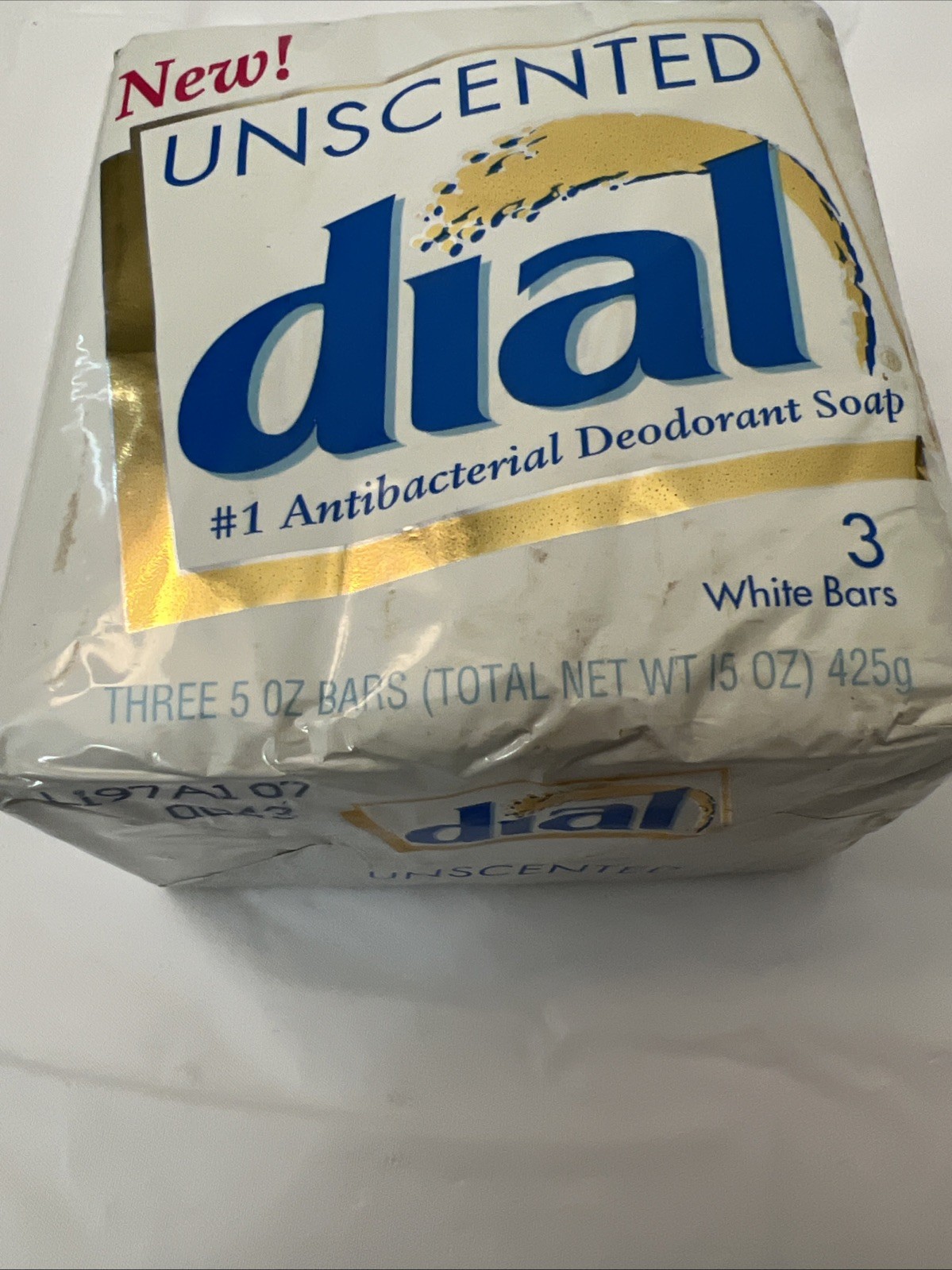 Dial Antibacterial Soap Unscented 3 Bars 5 Oz Each 1995 Vintage NOS 15 Oz Total