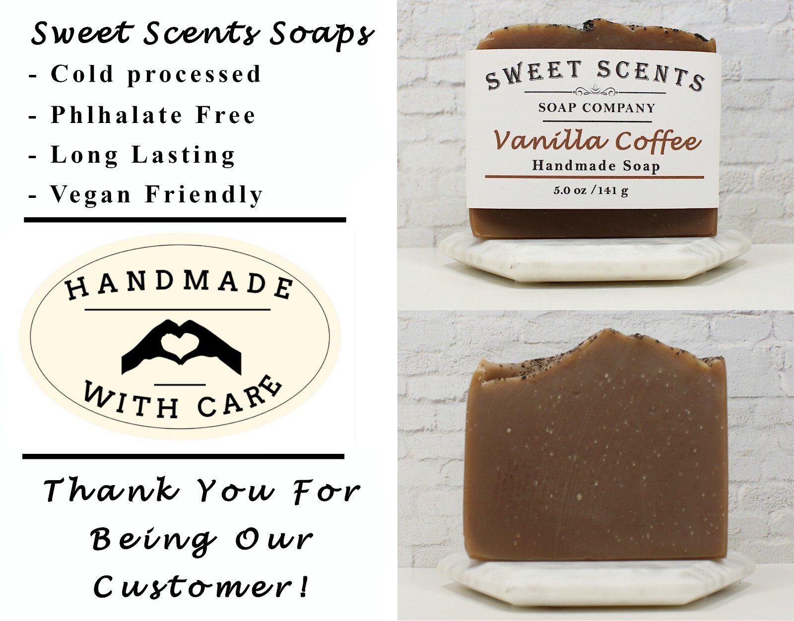 Handmade Soap – Vanilla Coffee – Cold Process, Scented Soap