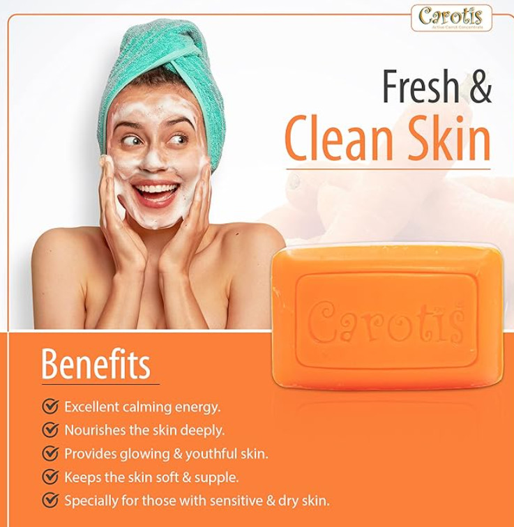 Carotis Active Carrot Concentrate Beauty Soap Dual Nourishment 80g pack 3