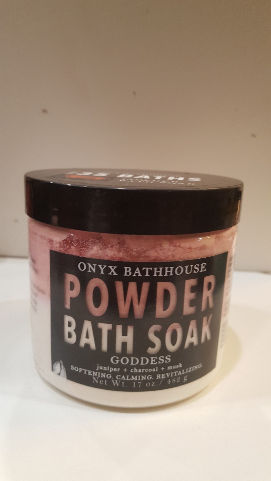 Onyx Bathhouse Powder Bath Soak Goddess Juniper+charcoal+Musk 17 Oz