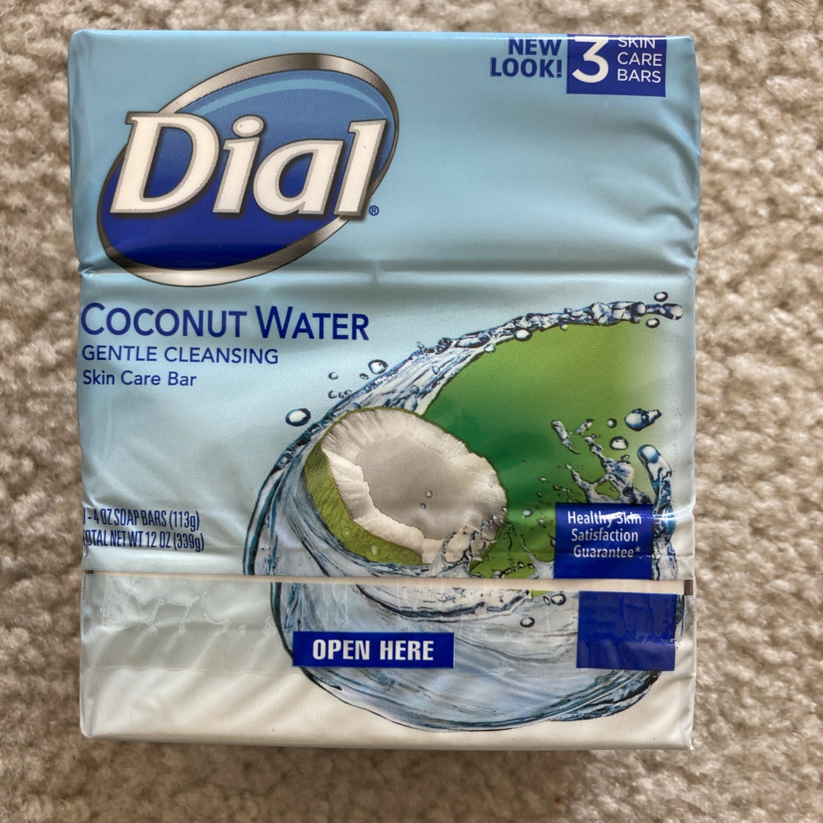 Dial Coconut Water Gentle Cleansing Skin Care Bar Soap 3 Bars – 4oz Each