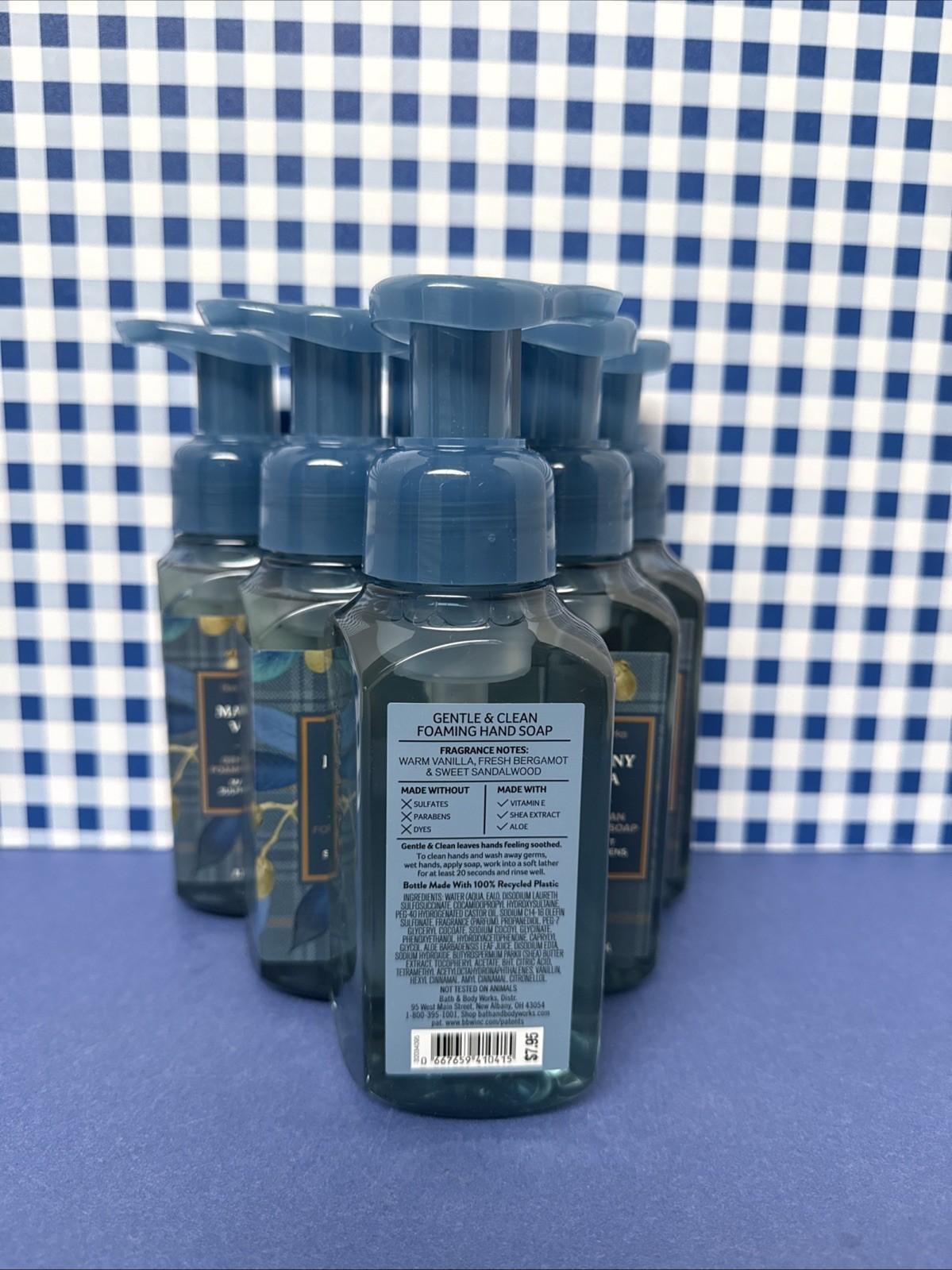6X ~ Bath & Body Works ~ MAHOGANY VANILLA ~ Gentle Foaming Hand Soap