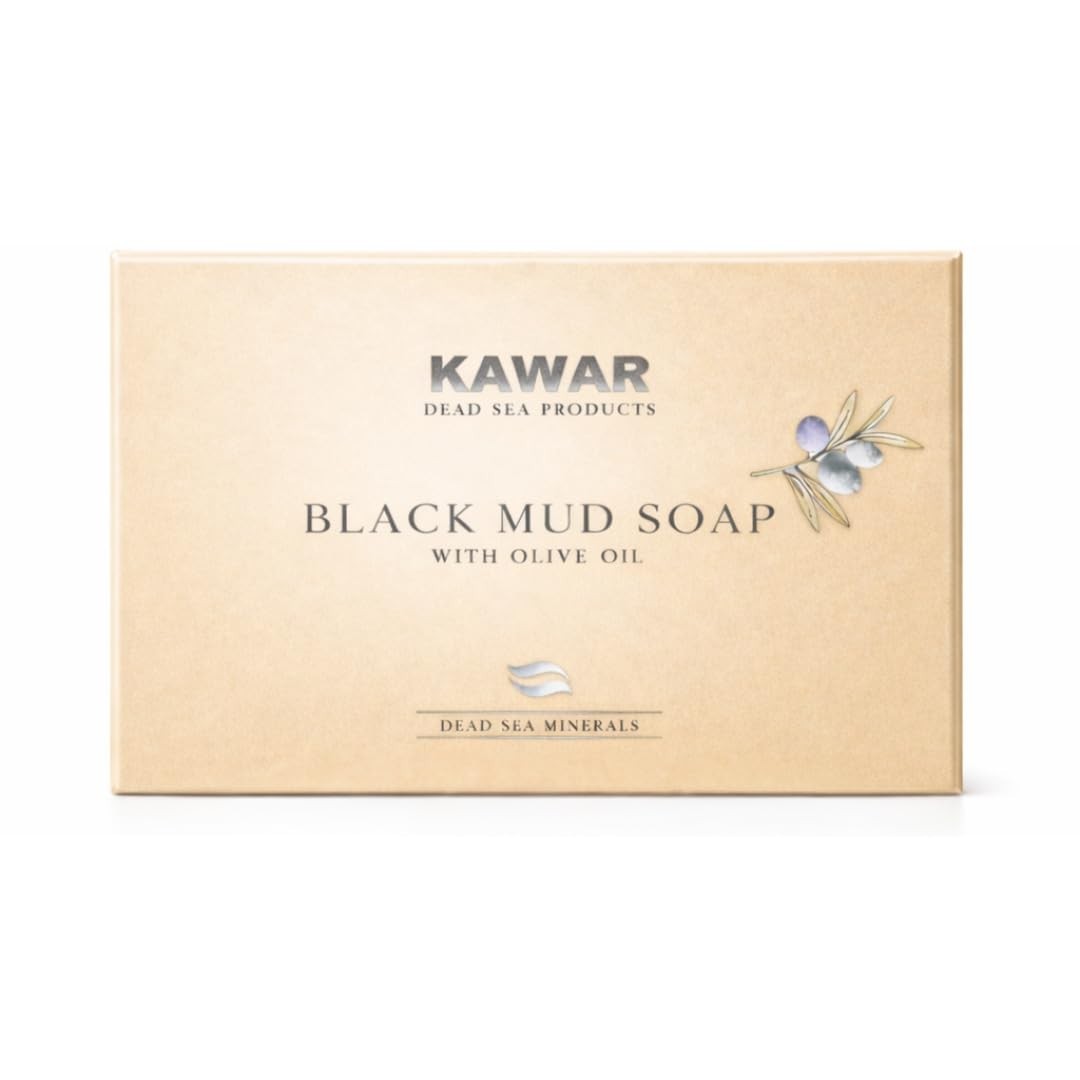 Kawar Dead Sea Black Mud Soap with Shea Butter & Olive Oil Vegan Soap Pack Of 2